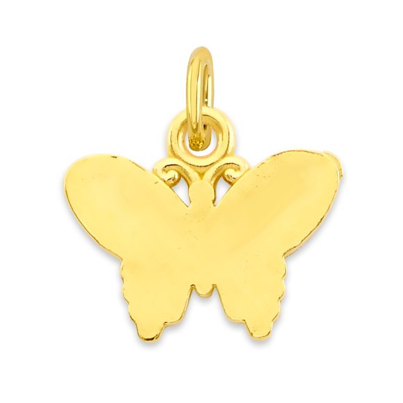 Solid 10k Gold Butterfly Charm - Tiny Cute Animal Charm - Picture 1 of 4